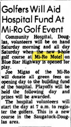 Mi-Ro Motel and Golf Course - Jun 03 1975 Article (newer photo)